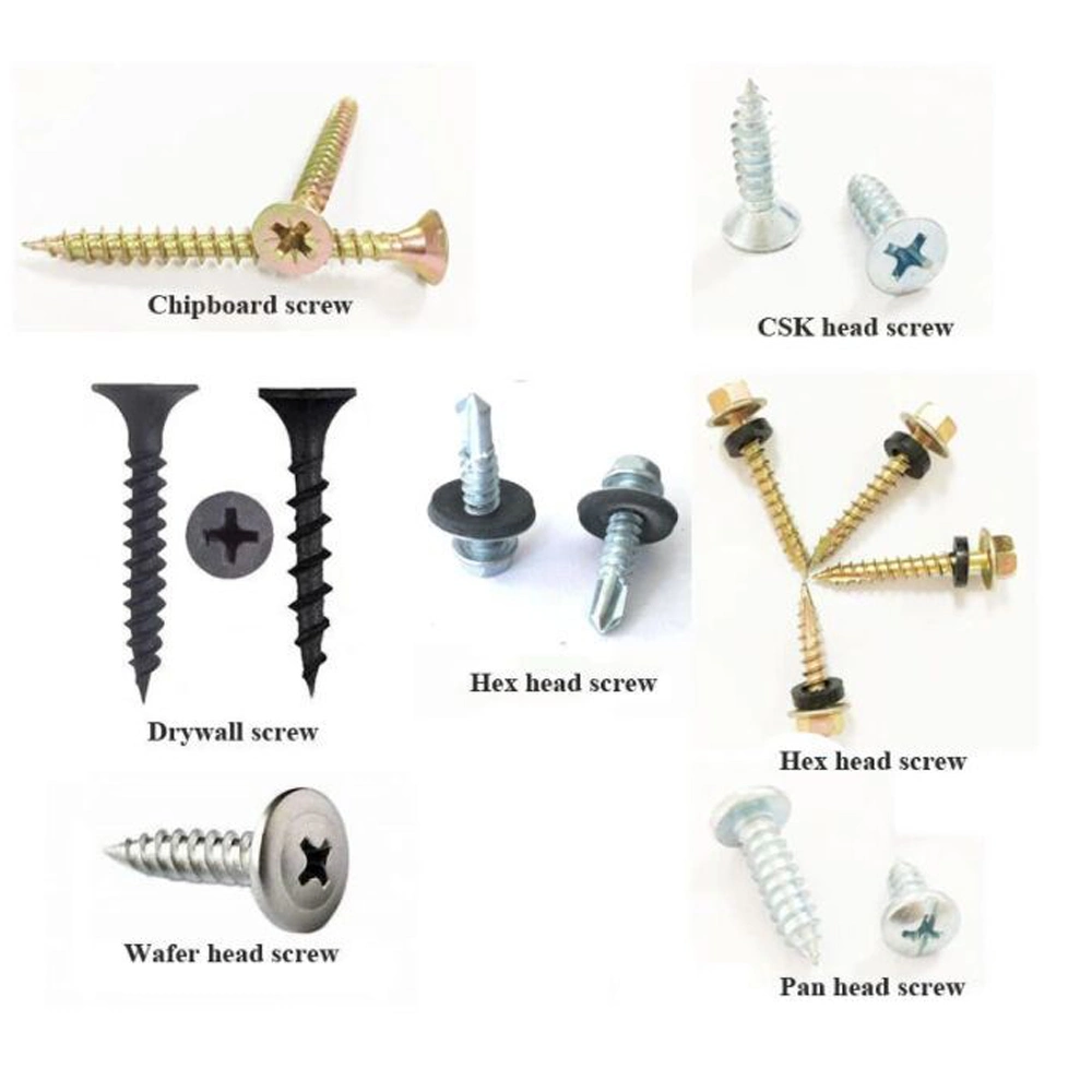 Hot Sale Self Drilling Screw with Rubber Washer Spoon Point Hex Head Hardware Fittings