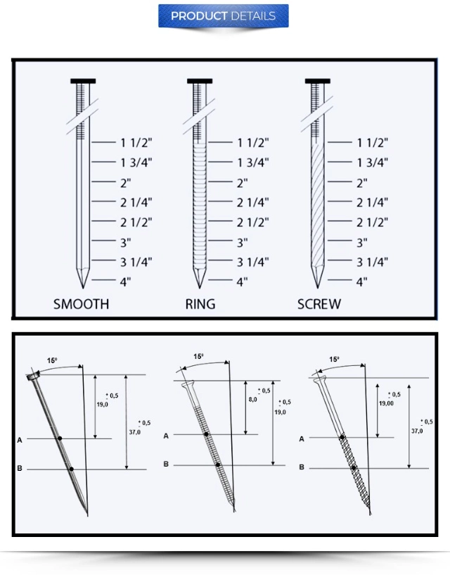 1/4 in. X. 099 Wire Collated Bright Screw Shank Pallet and Framing Coil Nails