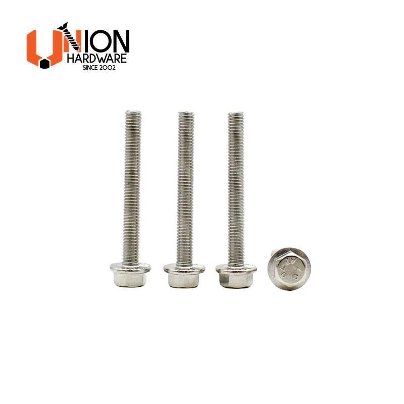 Stainless Steel Fasteners Metal Hexagonal Flange Head Machine Screw with Serration