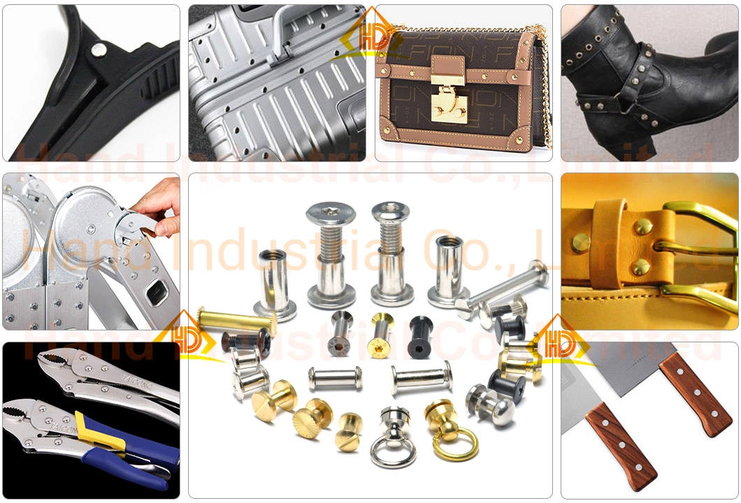 M3 M4 M5 6 8 10 12 Brass Belt Leather Leash Handbag Barrel Nut Dome Concave Head Male Female Screw