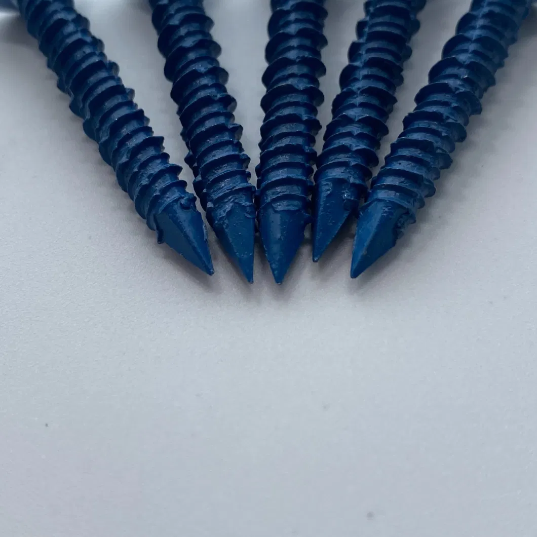 Made in China High-Low Thread Concrete Screw Diamond Point Blue White Color