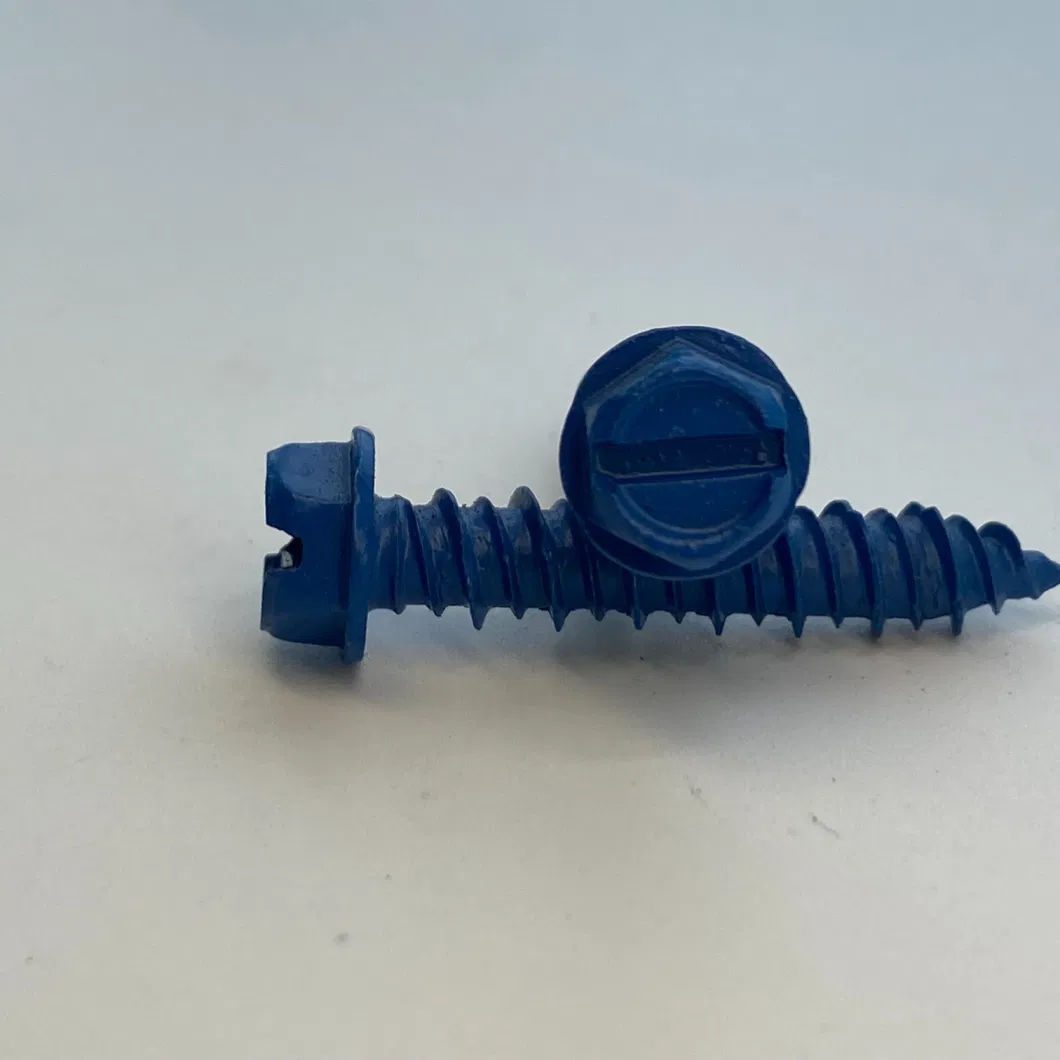 Made in China High-Low Thread Concrete Screw Diamond Point Blue White Color