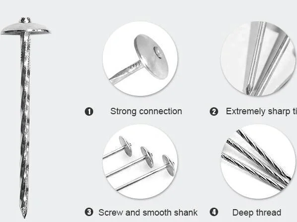 Hot Sale Roofing Nails Umbrella Head Roofing Nails/Corrugated Nails Galvanized Twisted Shank