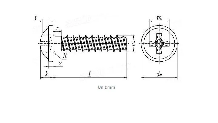 Carbon Steel Phillips Truss Wafer Head Roofing Self Drilling Screws