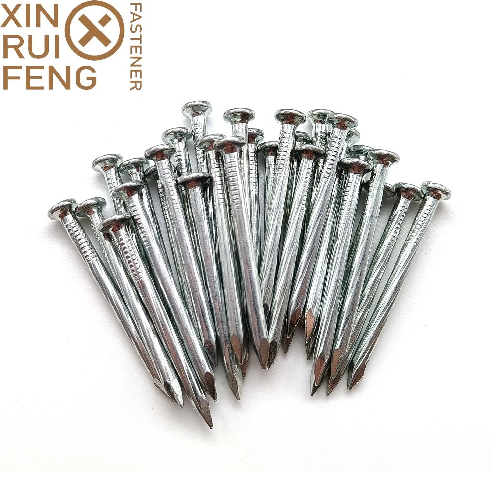 Professional Manufacturer 45# Carbon Steel Nail Electro Galvanized Spiral Shank Concrete Nails Angular Spiral Shank Steel Nails