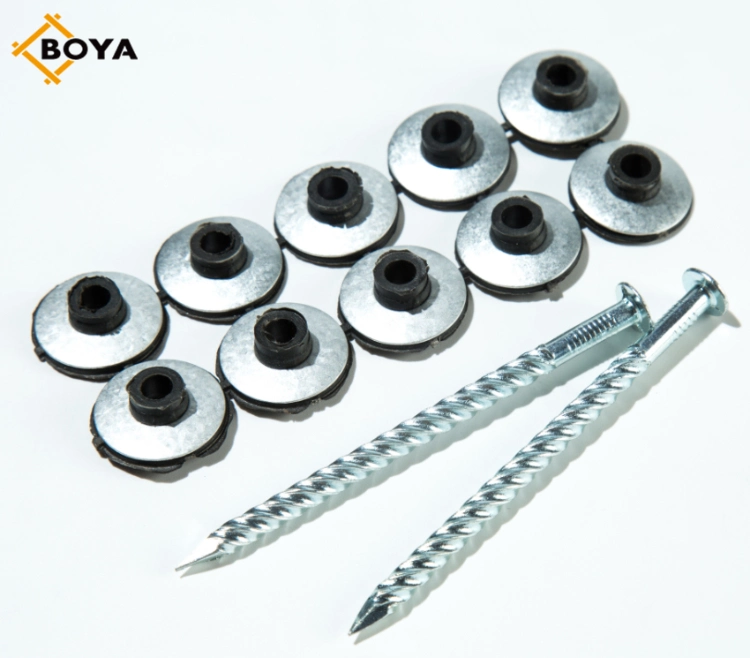 Factory Wholesale Electro Galvanized Assembled Helical Screw Twist Shank Roofing Nails