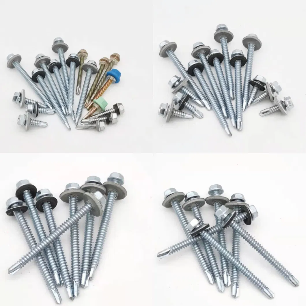 High-Strength Carbon Steel Hexagonal Self-Tapping Screws Head Paint Drill Tail Non-Standard Self-Tapping