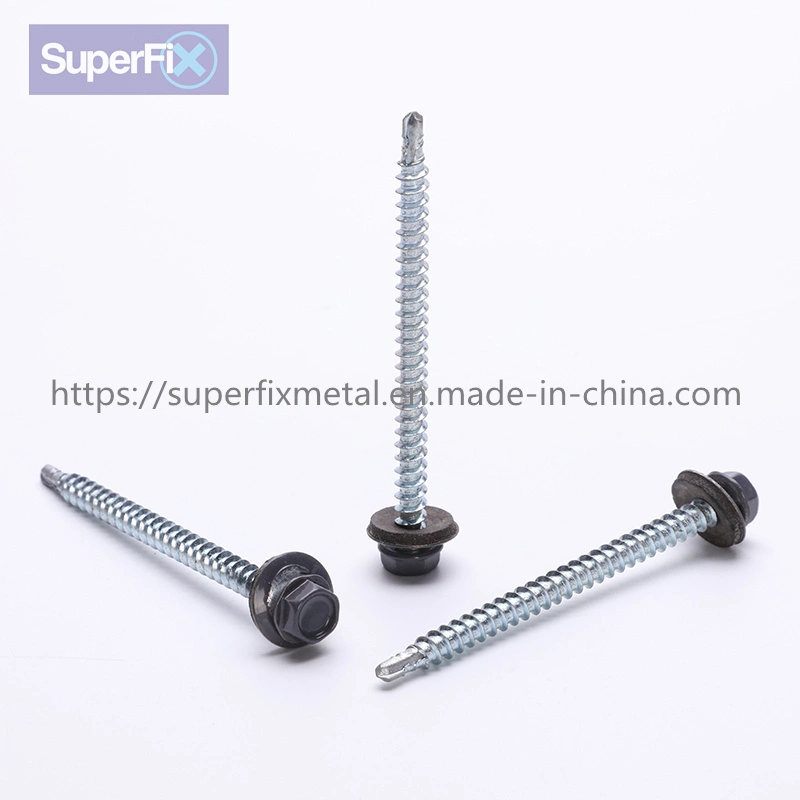 Painted Roofing Self Drilling Tek Screw for Thick Steel with EPDM Washer