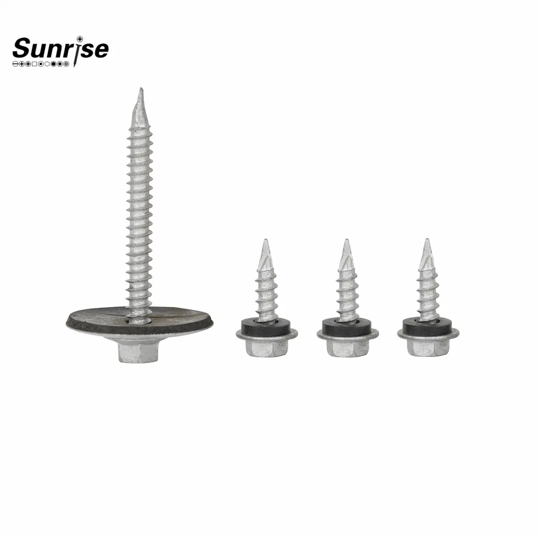 Customized Colorful Hex Washer Head Point Ruspert 1000 Small Self Drilling Roof Screw