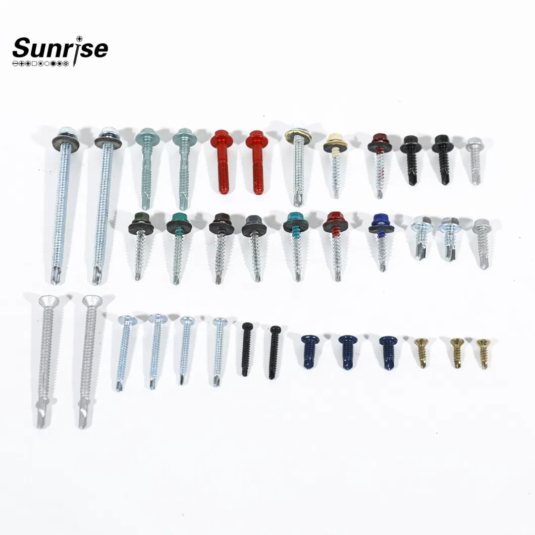 Customized Colorful Hex Washer Head Point Ruspert 1000 Small Self Drilling Roof Screw