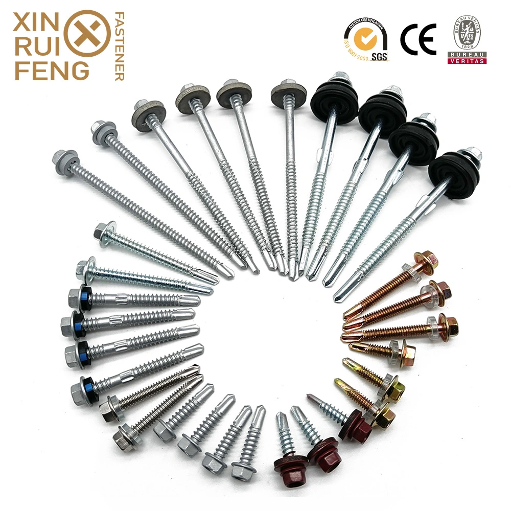 Factory-Price High-Quality White/Blue Zinc Self-Drilling Screws with PVC/Rubber/EPDM Washers