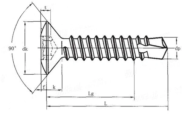 Torx Drive Screw Hexalobular Socket Countersunk Head Self Drilling Screw with SUS410