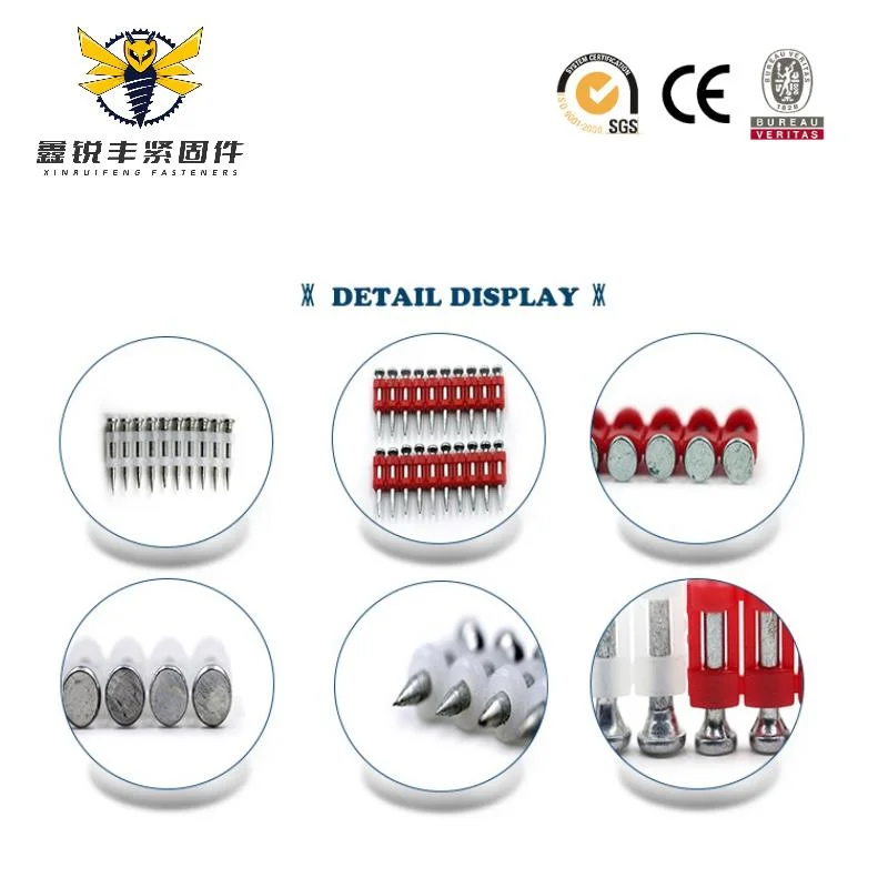 Plastic Collated Concrete Nails Steel Drive Gas Pins Shooting Nails