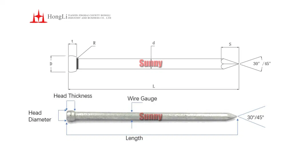 25mm-150mm Galvanised Lost Head Furniture Fitting Nail with High Quality