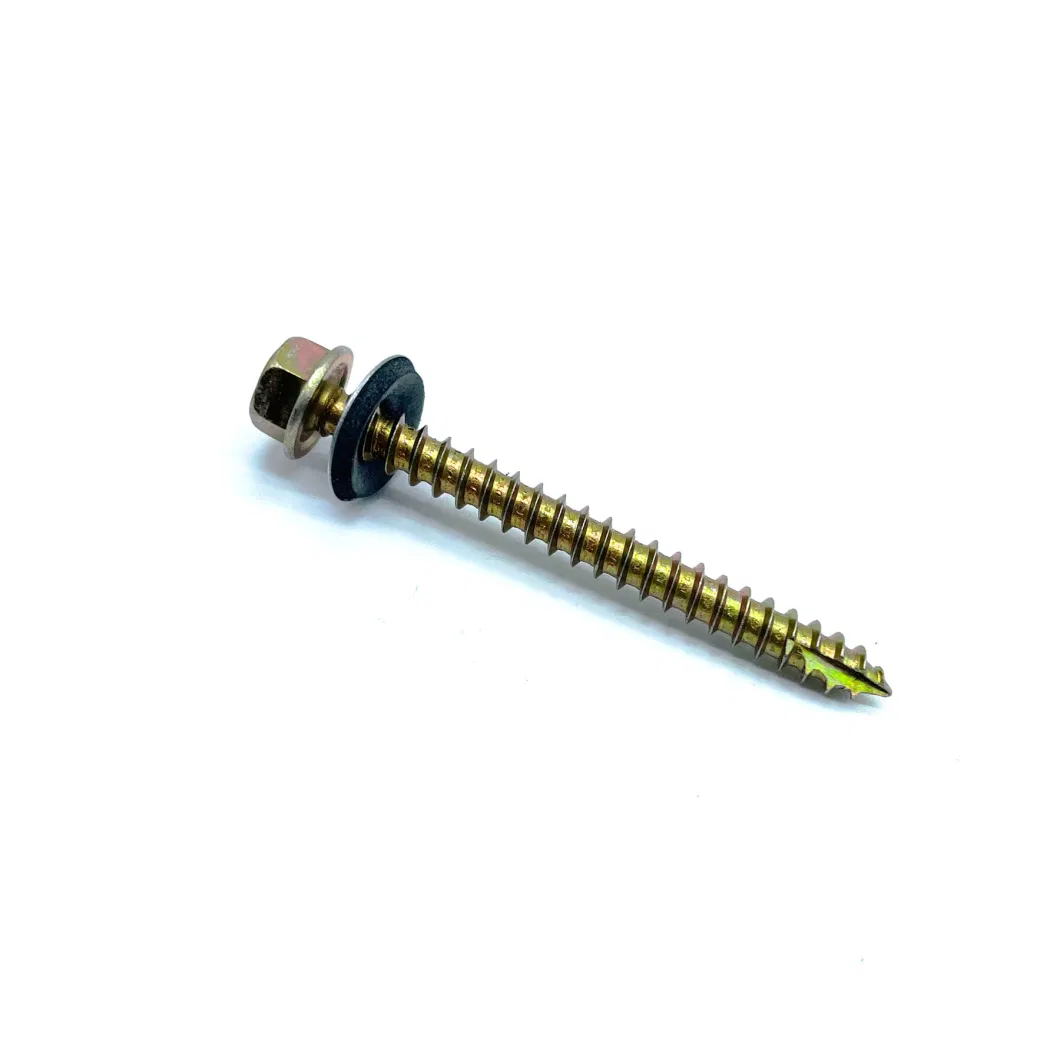 Hex Flanged Head High-Low Thread Screw with EPDM Washer, Type17