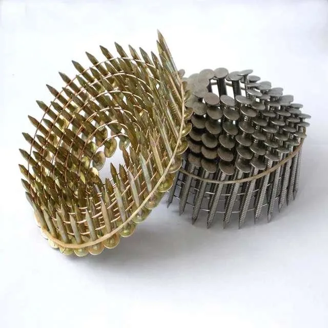 1 1/4 *0.12 in. Yellow Galvanized High Quality Roofing Coil Nails for Roofing Factory Coil Roofing Ring Shank Nails