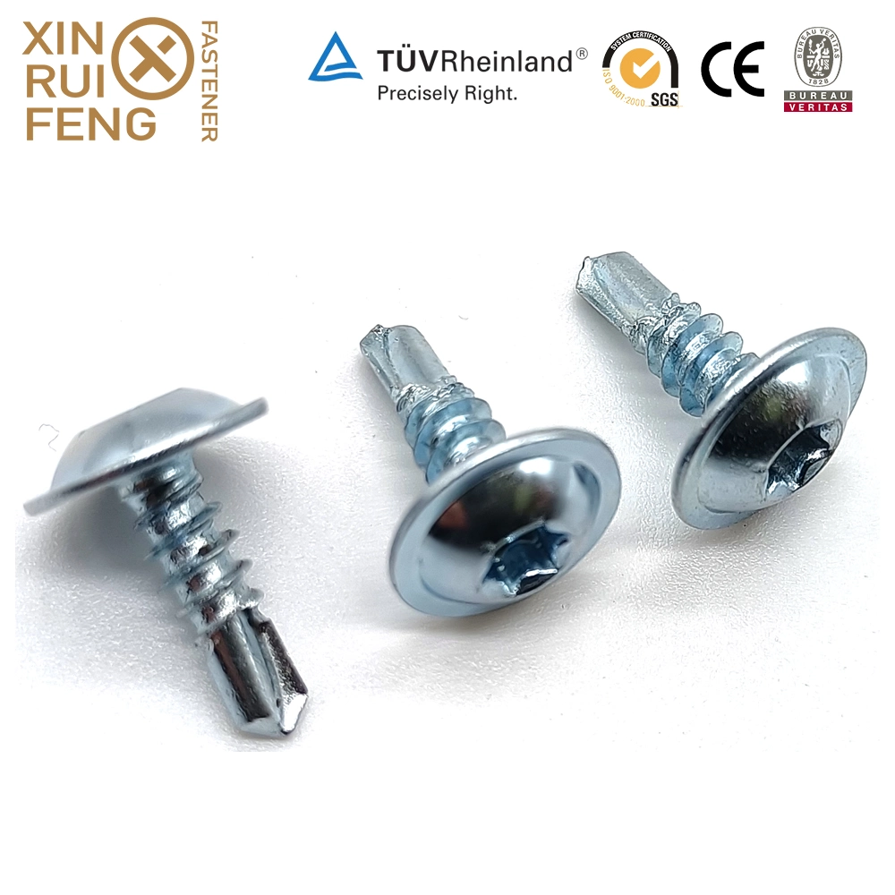 C1022A White Yellow Zinc Plated Phillips Wafer Head Self Drilling Screw