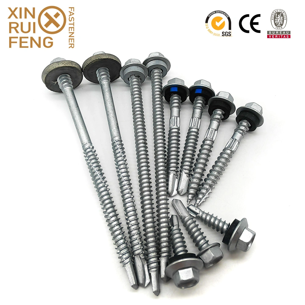 Factory-Price High-Quality White/Blue Zinc Self-Drilling Screws with PVC/Rubber/EPDM Washers