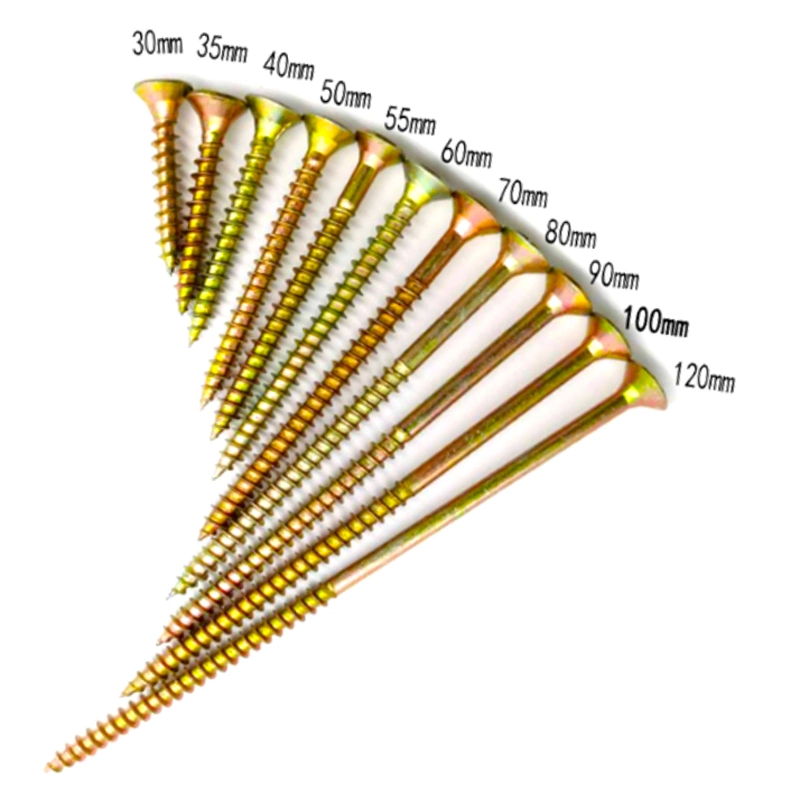 DIN7505 DIN7505 Pozi Drive Chipboard Screw Flat Countersunk Head Yellow Zinc Plated