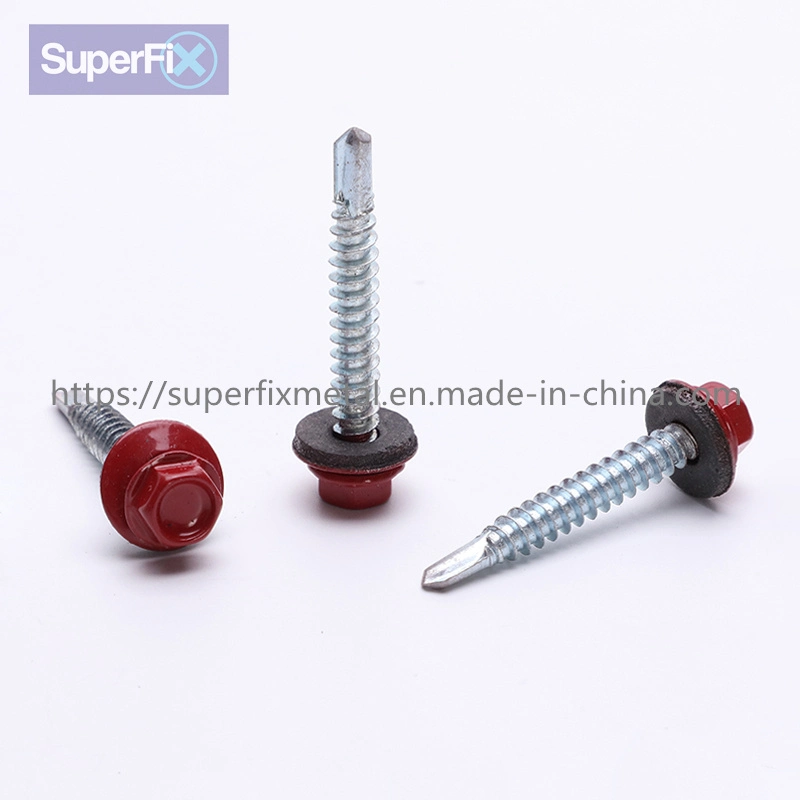 DIN7504K Roofing Color Painted Head Hex Washer Head Self Drilling Screw