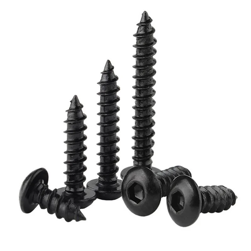 Grade 8.8 Hexagon Pan Head Black Oxide Self-Tapping Screw for Chipboard