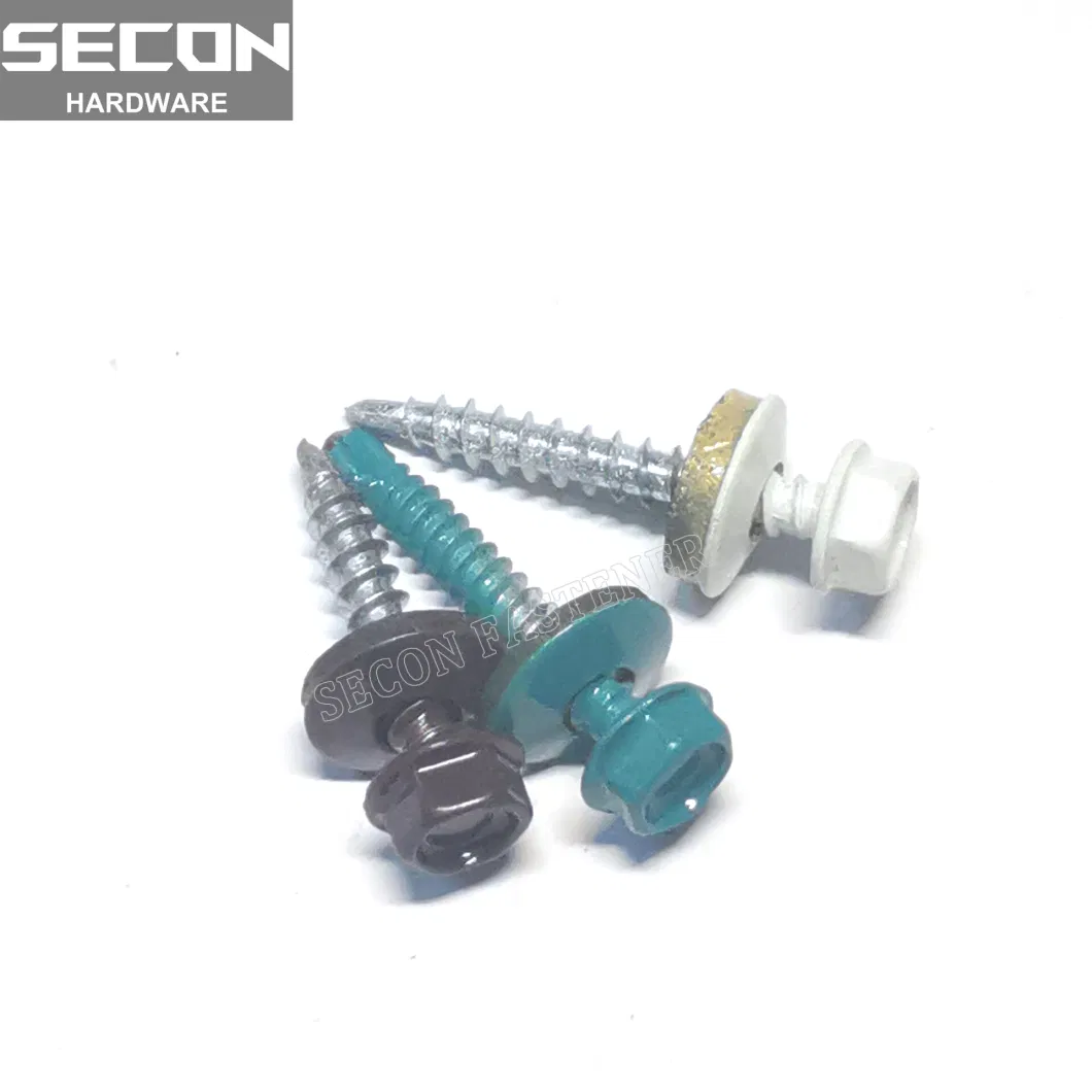 Made in China DIN 7504K Hex Head Color Painted Hex Washer Head Roofing Screw Self Drilling Screw Gypsum Screw Metal Roofing Screws