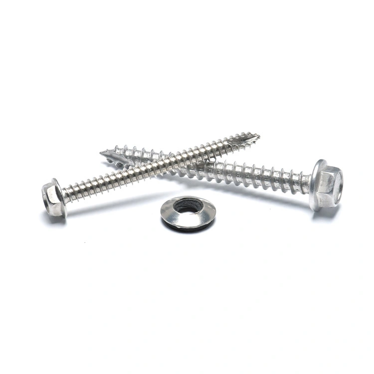 Stainless Steel Hex Flange Head Cutting Thread Type17 Self Tapping Screws