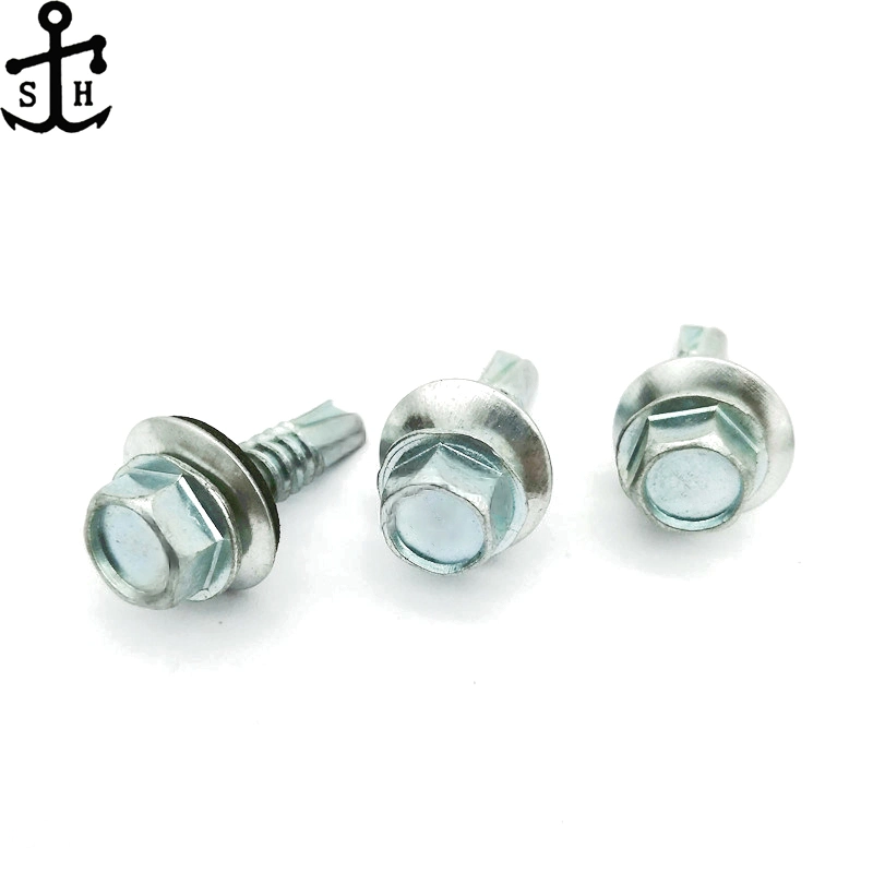 China Wholesale Self Drilling Hexagonal Head Confirmat Screw Zinc Plated Steel with EPDM Ruber Washer