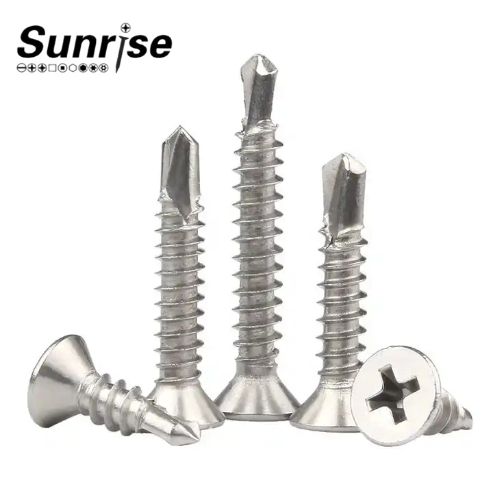 Stainless Steel Flat Countersunk Csk Phillips Head Self Drilling Screw DIN7504