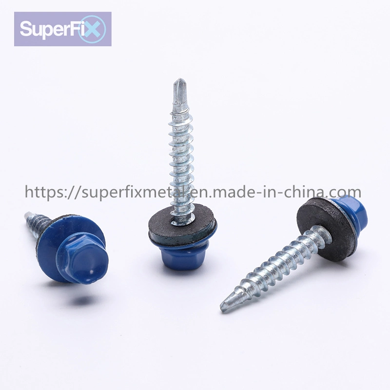 China Wholesale Painted Indented Hex Washer Head Self Drilling Roofing Screw