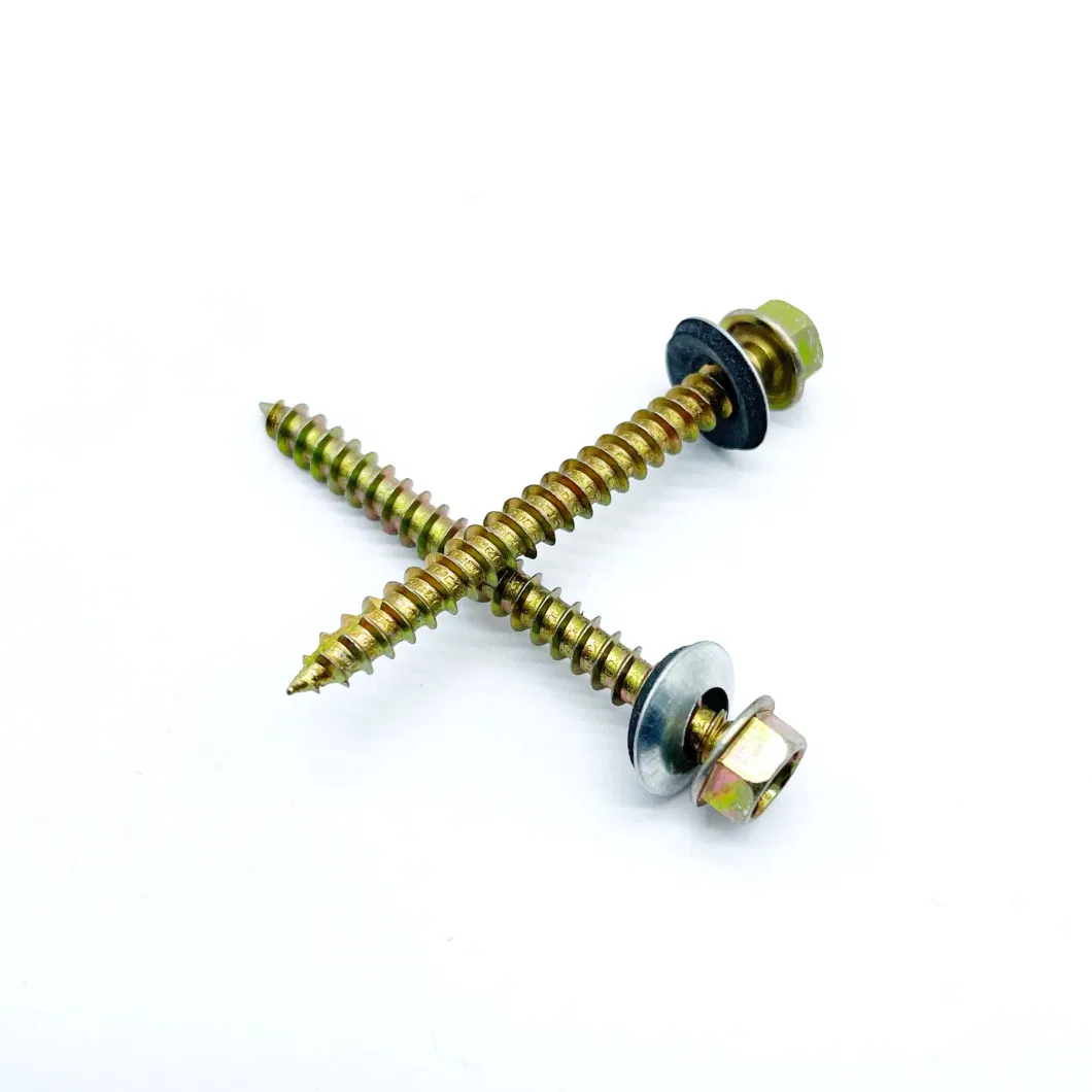 Hex Flanged Head High-Low Thread Screw with EPDM Washer, Type17