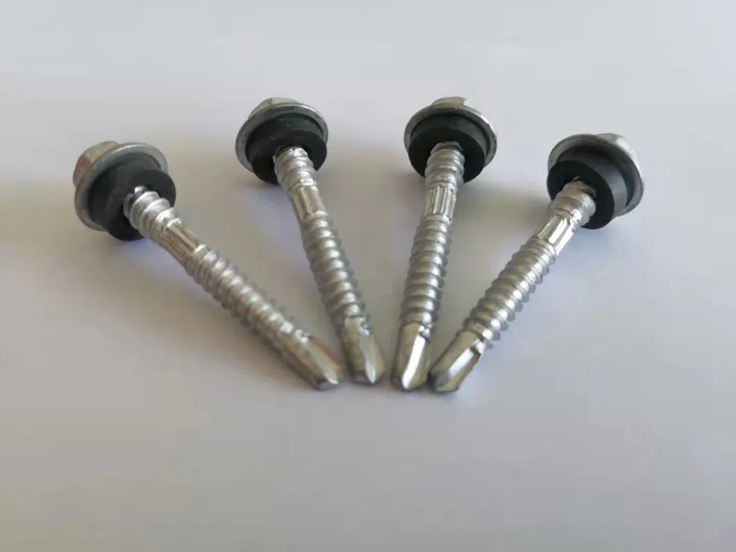 Double Thread with Hex Flange Head Self Drilling Screw Dacroment 1000hours Salt Spray Test