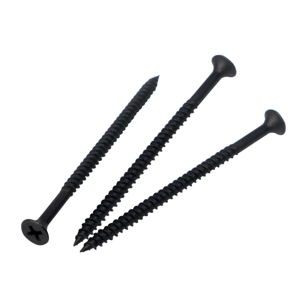 M3.5X25 for Attaching Gypsum Board to Metal Studs Bulge Head Phillips Fine Thread Black Phosphate Grey Phosphated Drywall Screw Gypsum Board Screw Ceiling Screw