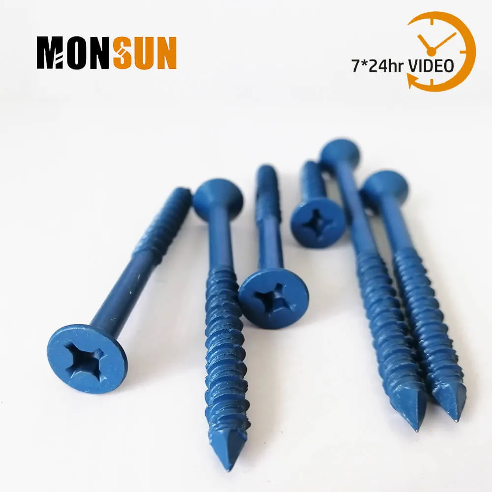 Anti-Corrosion Blue Coating Flat Head Phillips Concrete Anchor Screw Forbrick or Block