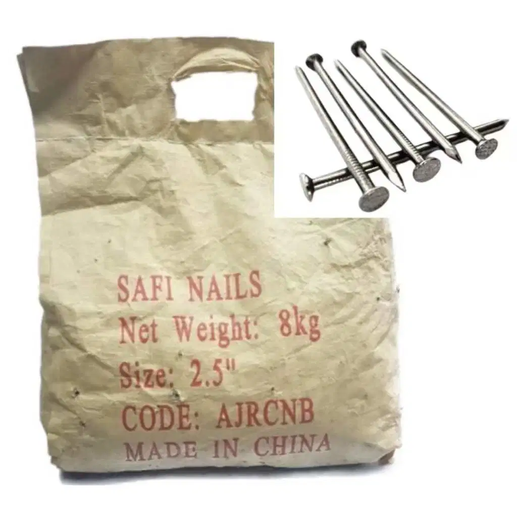 Common Wire Nail Polished 2.5 Inch Wood Nail with Big Head 7kg Bag Hardware Fastener for Construction Material