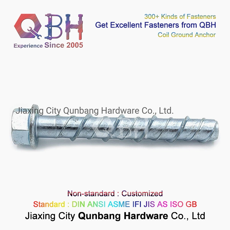 Qbh Zinc Plated Large Diameter HDG Concrete Masonry Brick Block Anchoring Anchor Screw