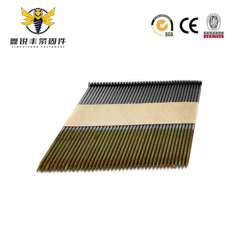 Factory Wholesale Standard Framing Nails Paper Wood Wooden 34 Degree Shank Paper Strip Nails