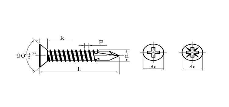 Phillips Wafer Head Self Drilling Screw Tek Screw/Stainless Steel Screw