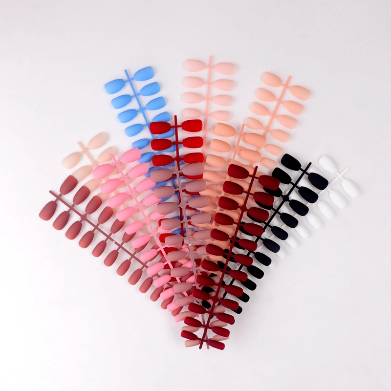 10 Color Short Ballet Nail Stripe Solid 240PCS Nails Patch