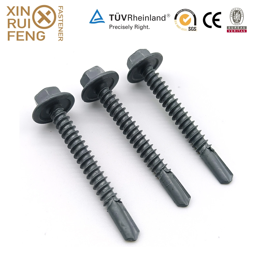 Xinruifeng Fastener Bi-Metal Zinc Extra Guard Coating Class 4 5 Construction Timber Building Purlin Crest Roofing Hex Flange Washer Head Self Drilling Screws