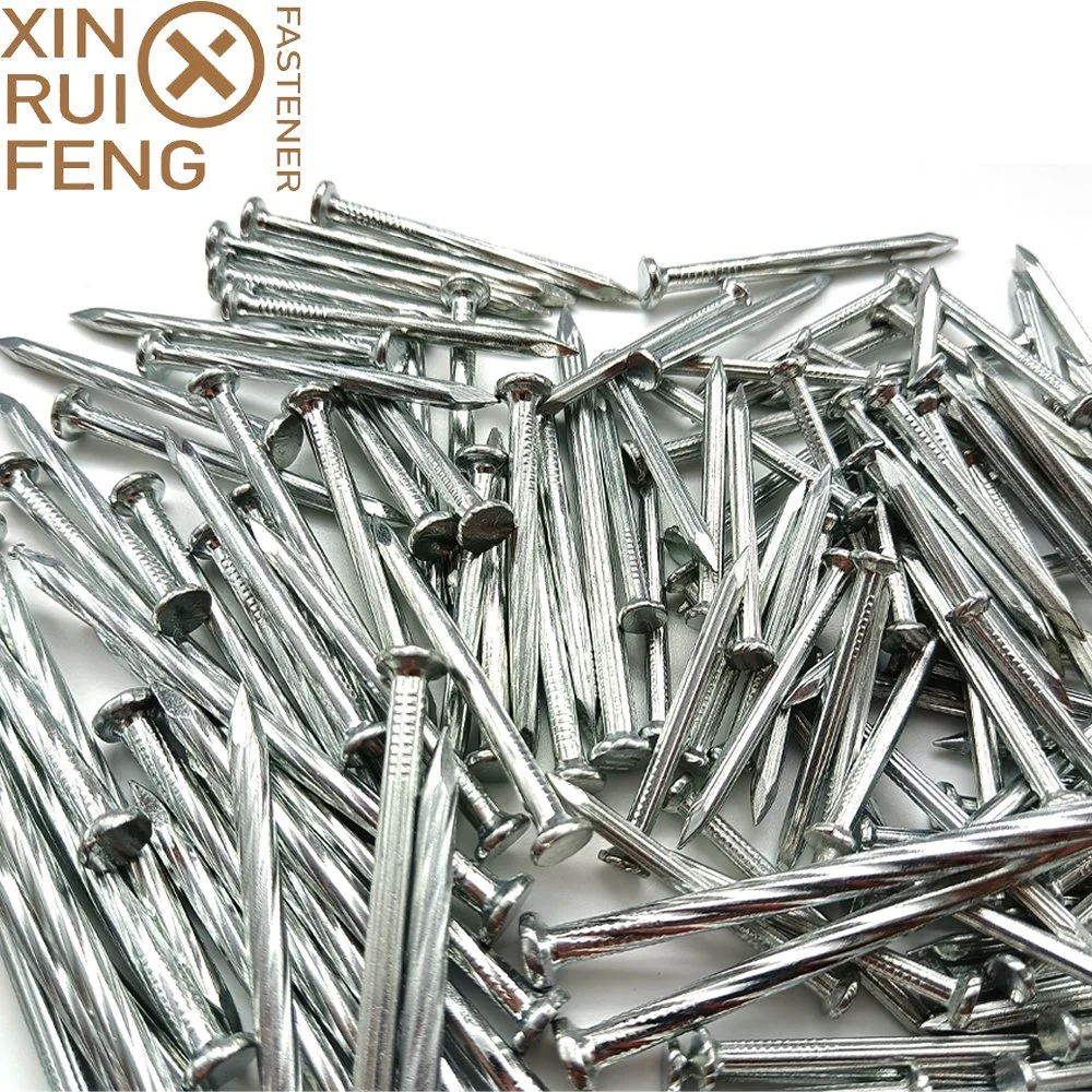 Professional Manufacturer 45# Carbon Steel Nail Electro Galvanized Spiral Shank Concrete Nails Angular Spiral Shank Steel Nails