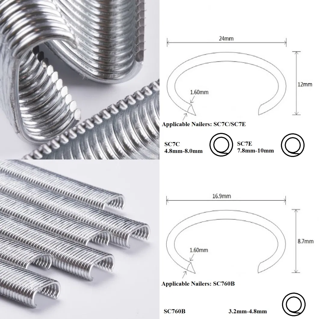 Plastic High Quality C Type Nails/Fence Staples 100 PCS Nails C Ring Series