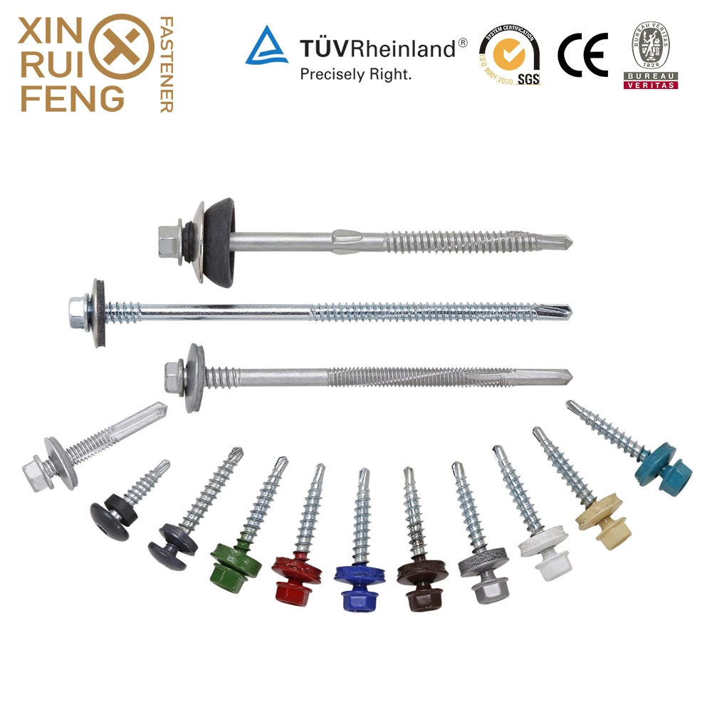 Xinruifeng Fasteners Epoxy Coated Hot Sale Timber Building Purlin Crest Roofing C3 C4 Ruspert Zinc Hex Washer Head Self Drilling Screws