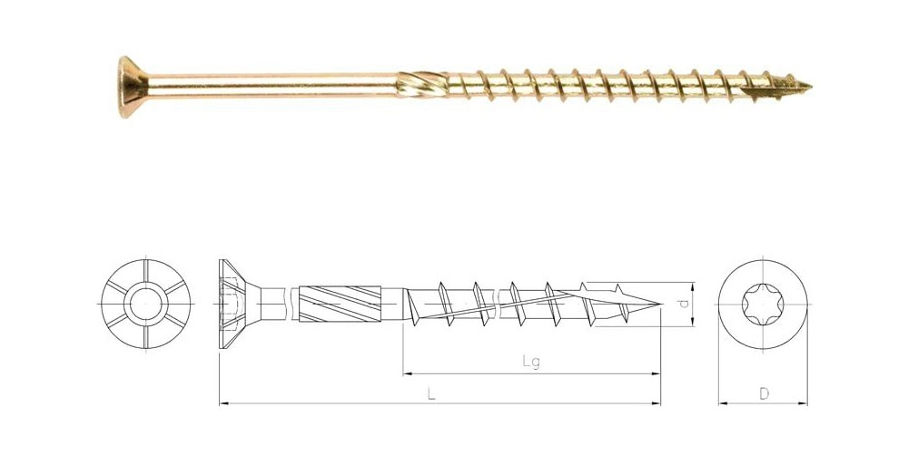 Type17 Cutting Point Zinc Plated Self Tapping Particalboard Chipboard Screws