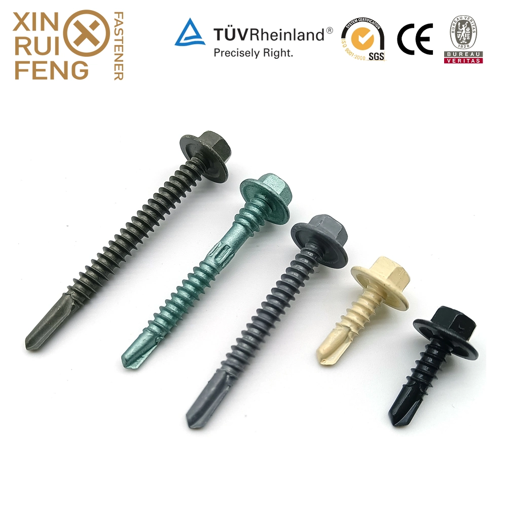 Xinruifeng Fastener Bi-Metal Zinc Extra Guard Coating Class 4 5 Construction Timber Building Purlin Crest Roofing Hex Flange Washer Head Self Drilling Screws