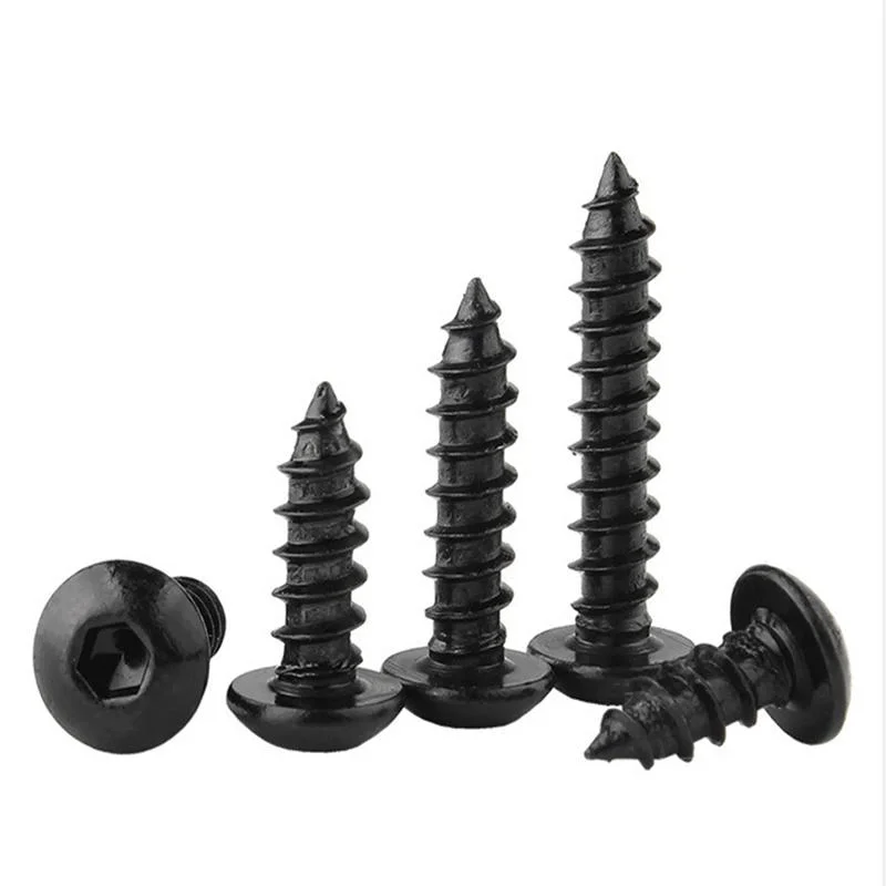 Grade 8.8 Hexagon Pan Head Black Oxide Self-Tapping Screw for Chipboard