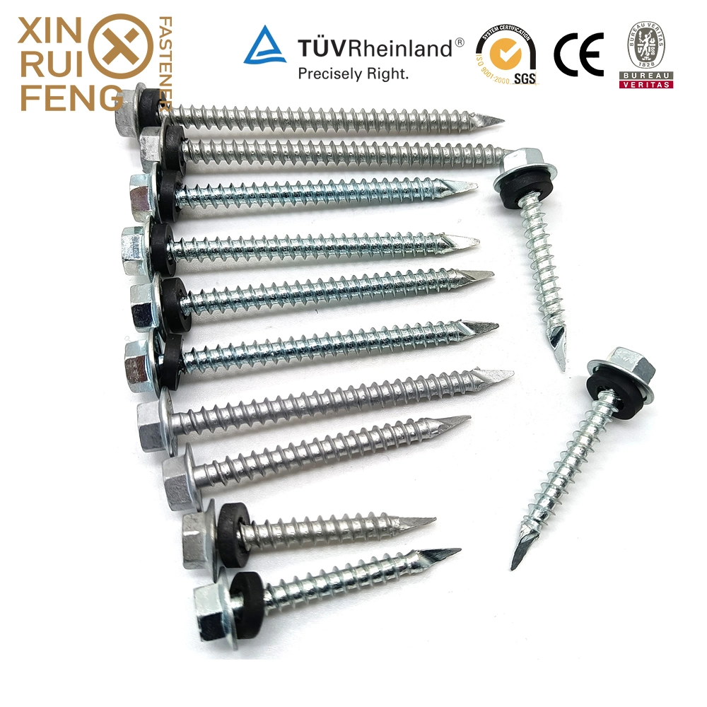 Xinruifeng Fastener Bi-Metal Zinc Extra Guard Coating Class 4 5 Construction Timber Building Purlin Crest Roofing Hex Flange Washer Head Self Drilling Screws