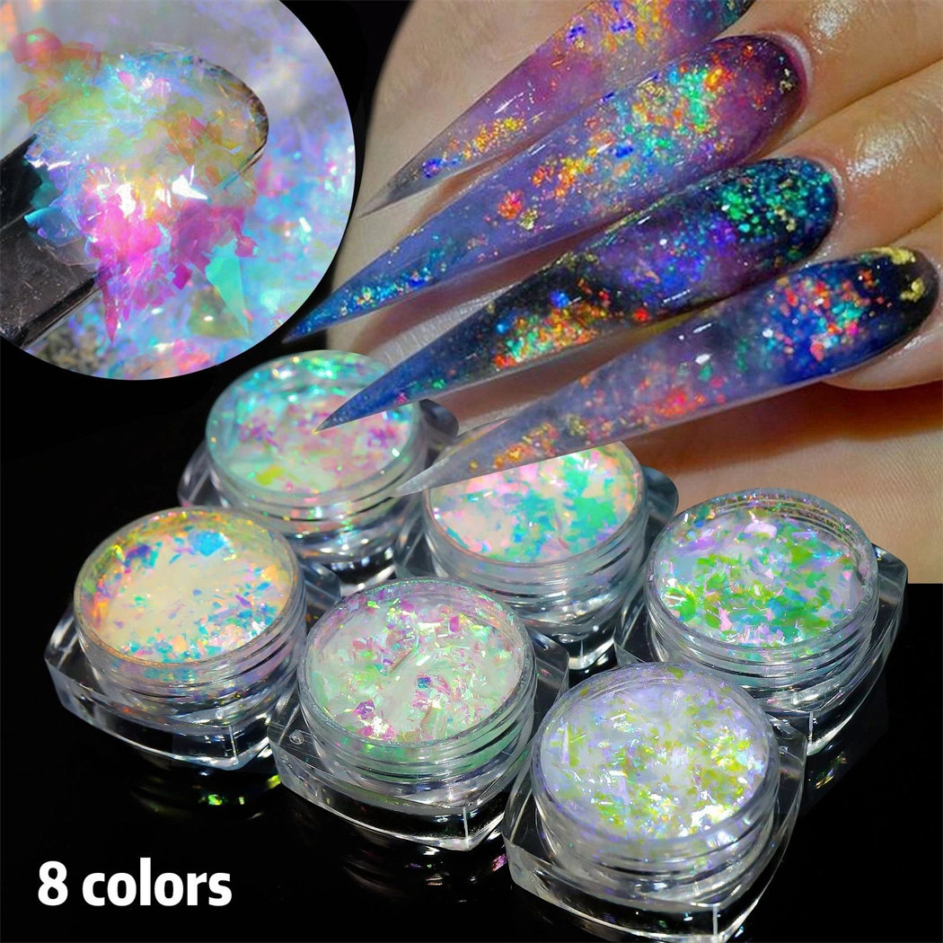 Ice Powder Nail Sequins Japanese Bright Magic Color Reflective Ice Crystal Snow Powder