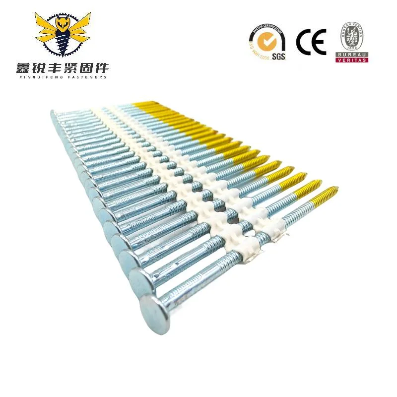 Wholesale21 Degree 75mm Galvanized Round Head Plastic Strip Nails Bright Smooth Shank Plastic Collated Framing Nail