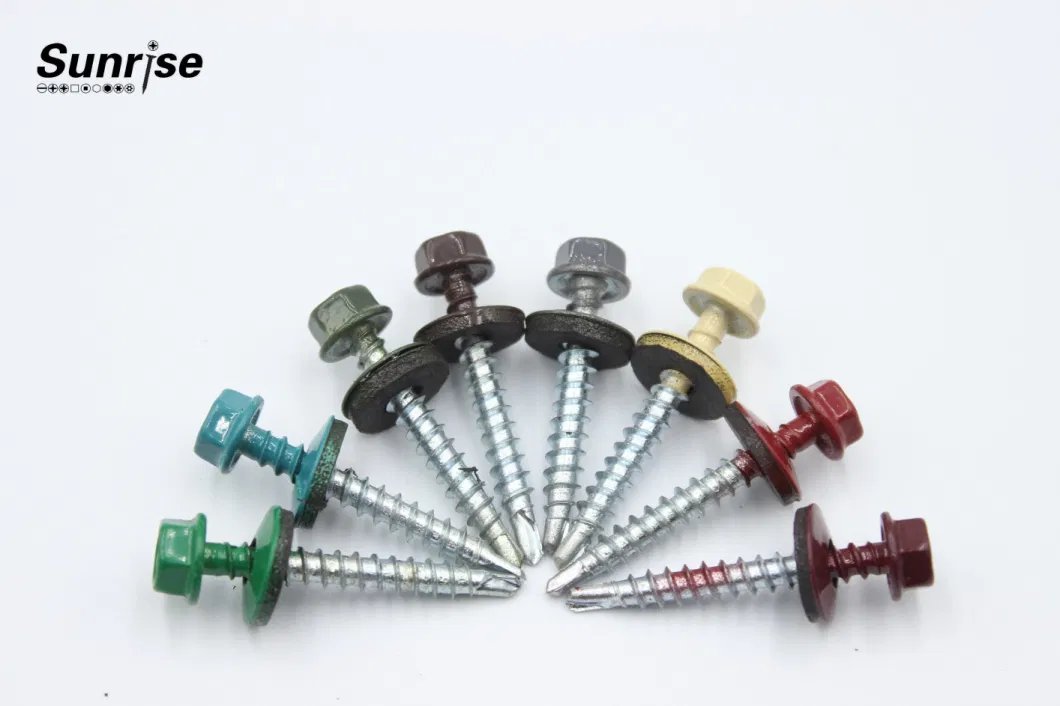 Customized Colorful Hex Washer Head Point Ruspert 1000 Small Self Drilling Roof Screw